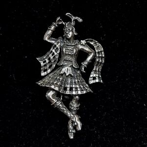 Vintage Sterling Silver Scottish Highland Dancer Brooch
